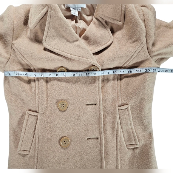 Chadwicks 100% Wool Camel Double-Breasted Peacoat with Wide Lapel Collar Size 14 - Picture 5 of 7